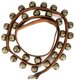 Leather Strap of Thirty Vintage Sleigh Bells
