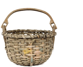 Early 19th Century Drop Handle Woven Basket