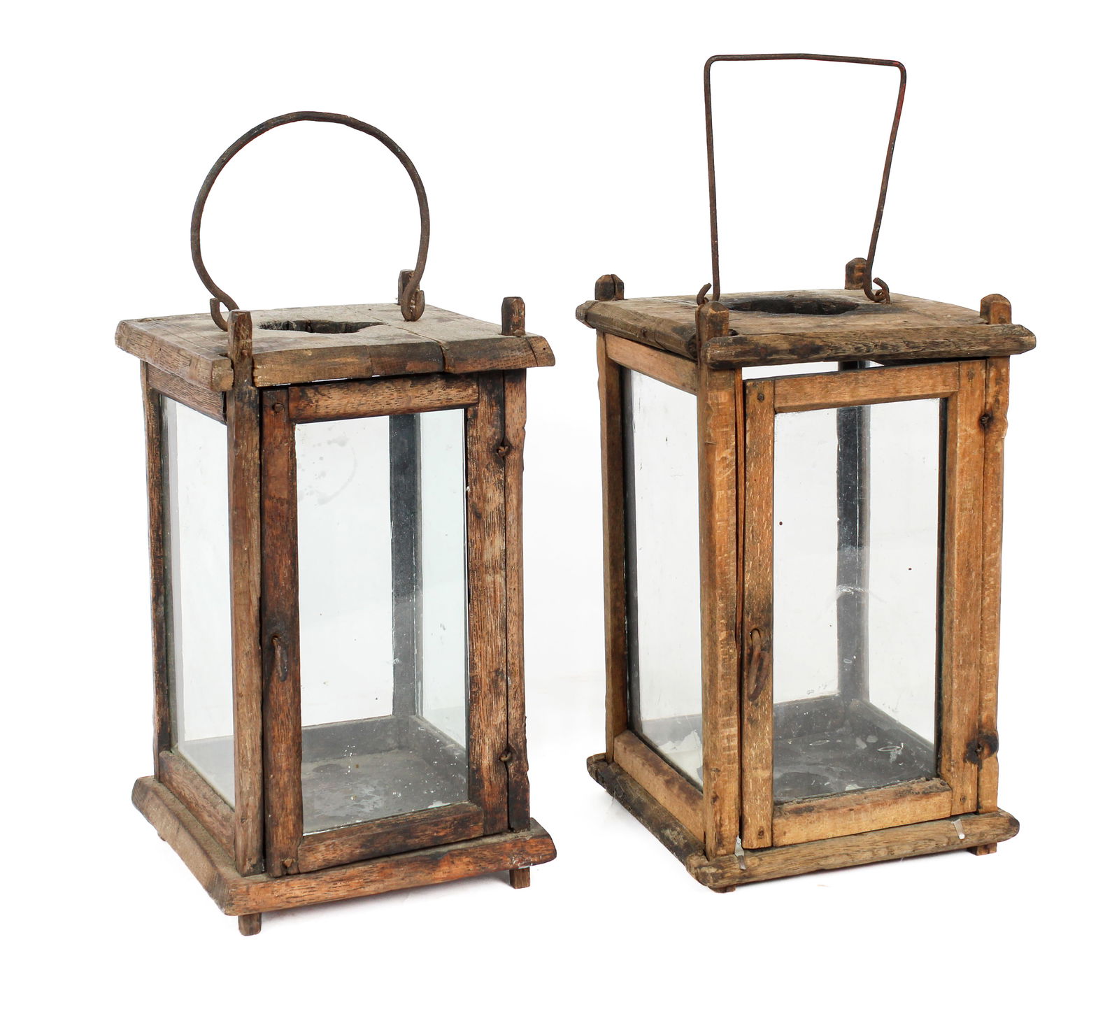 Pair of Early Wooden Barn Lanterns (1 of 14)