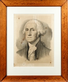After Gilbert Stuart George Washington Portrait Lithograph Ca. 1850, M. Fanoli