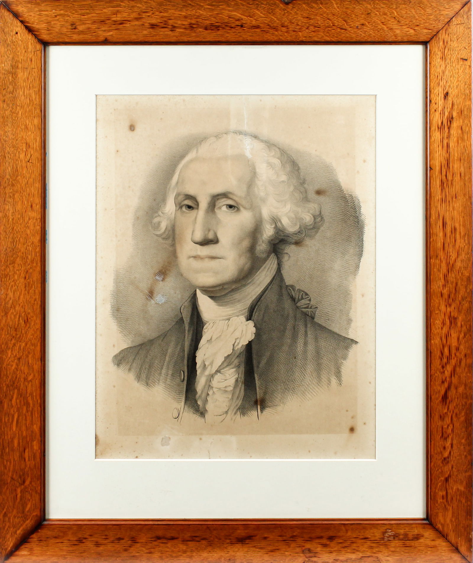 After Gilbert Stuart George Washington Portrait Lithograph Ca. 1850, M. Fanoli (1 of 7)