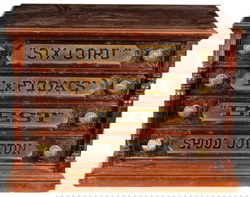 J&P Coats Four Drawer Spool Cabinet