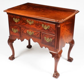 Louis Irion Chippendale Style Mahogany Lowboy
