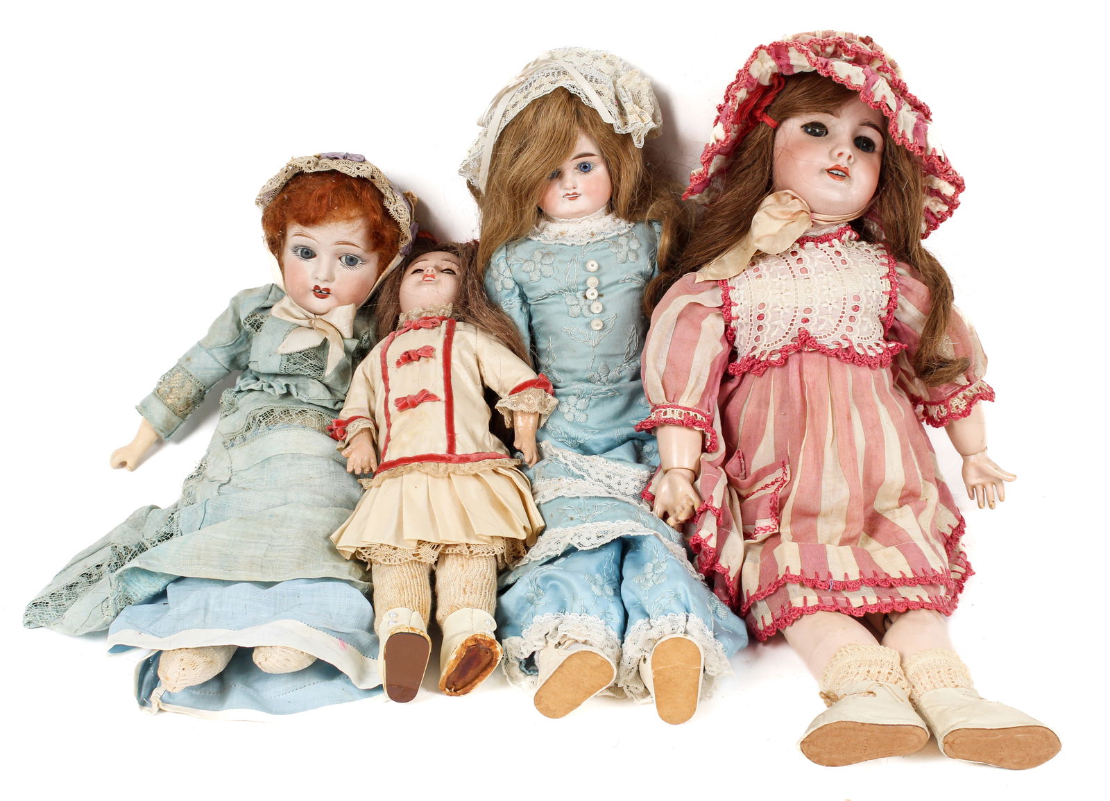 Four Bisque Dolls, Fulper, German and French, SFBJ (1 of 13)