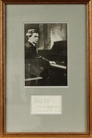 Two Josef Hofmann (1876-1957) Photographs and Signed Cards