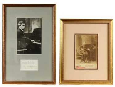 Two Josef Hofmann (1876-1957) Photographs and Signed Cards