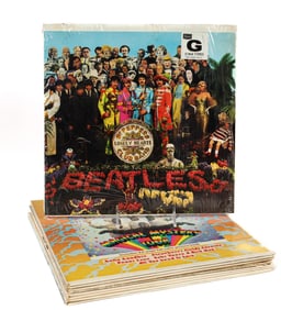 Six Vintage Beatles Vinyl Records, 1965-1968