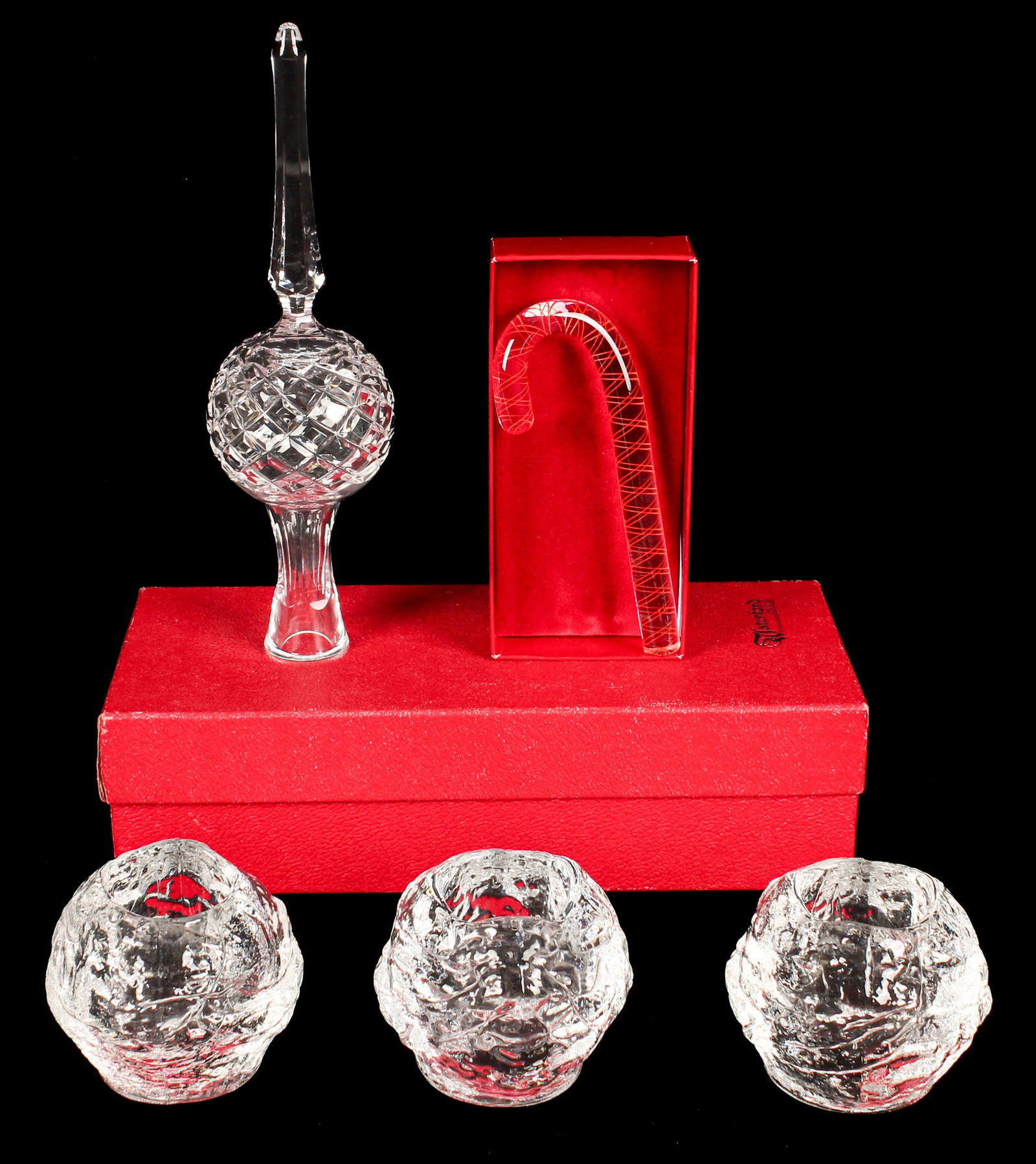 Steuben Candy Cane, Acorn, Ornaments, Waterford Christmas Tree Topper, Etc. (1 of 8)