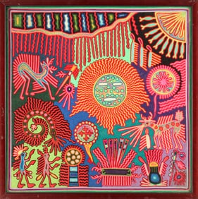 Huichol Yarn Painting, Isidoro Carrillo