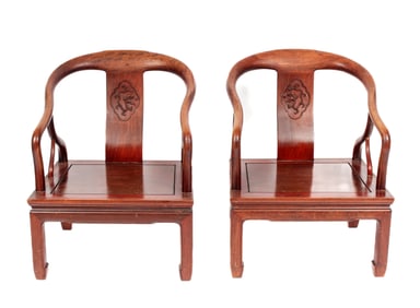 Pair of Chinese Horseshoe Chairs
