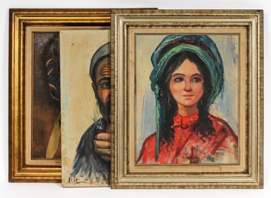 Iranian School, Portrait Paintings, Mid 20th Century