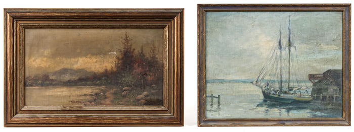 Horace Robbins Burdick (American, 1844-1942) Landscape Scene with Water, Oil on Canvas