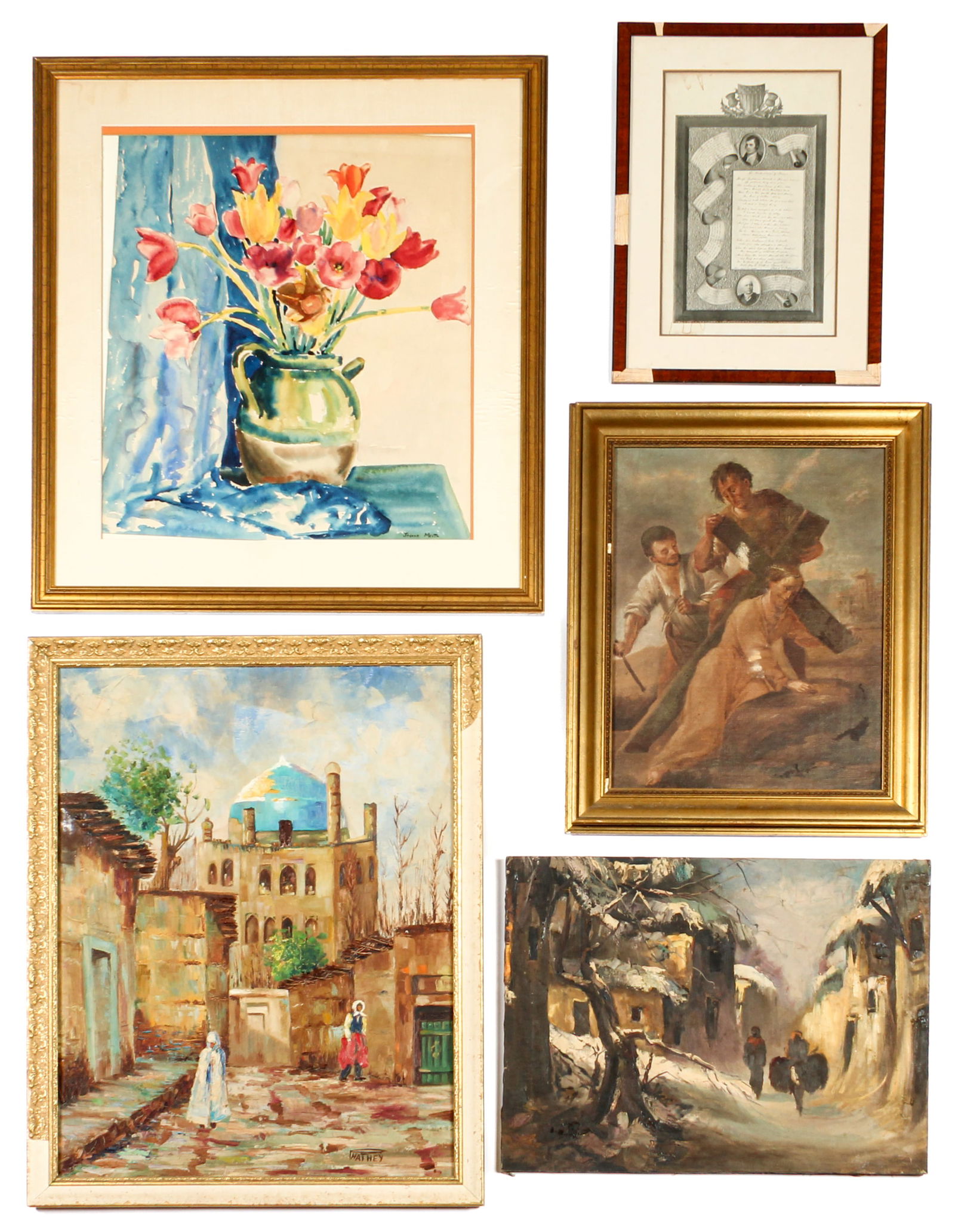 Five Miscellaneous Framed Artworks (1 of 9)