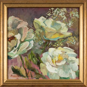 Terry Oakes Bourret (American, 1944-2015) Valentine Roses III, Painting