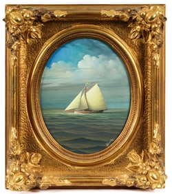 George Nemethy (American, B. 1952) Portrait of a Sloop, Oil on Board Painting