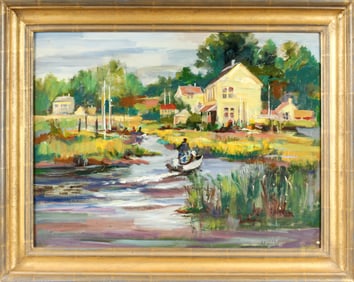 John Reilly (American, 1942-2021) Countryside Landscape Oil Painting