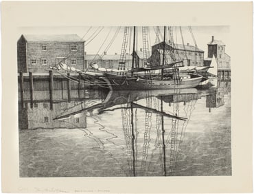 Ruth Haviland Sutton (American, 1898-1960) Signed Limited Edition Nantucket 'Reflections' Lithograph