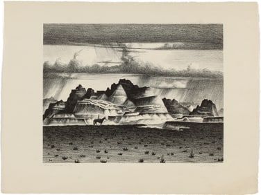 Philip Cheney (American, 1897-1992) Badlands, S.D. Signed Lithograph