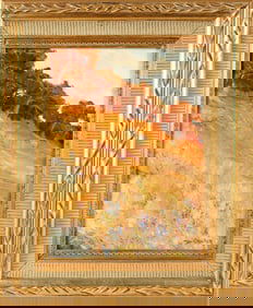 Don Crocker (American, 20th Century) Oaks and Larkspur, Oil on Canvasboard