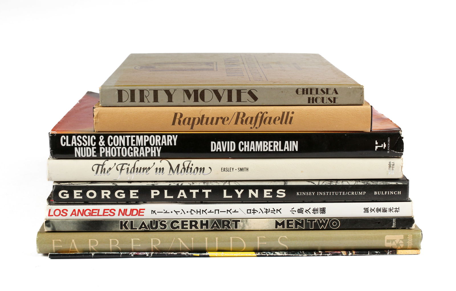 Nine Early and Contemporary Nude & Erotic Photography Books: Description: Group of nine nude photography books; ranging from early photography to contemporary, focused mainly on the female subjects with some homoerotic focus. Titles include Rapture/Raffaelli, C