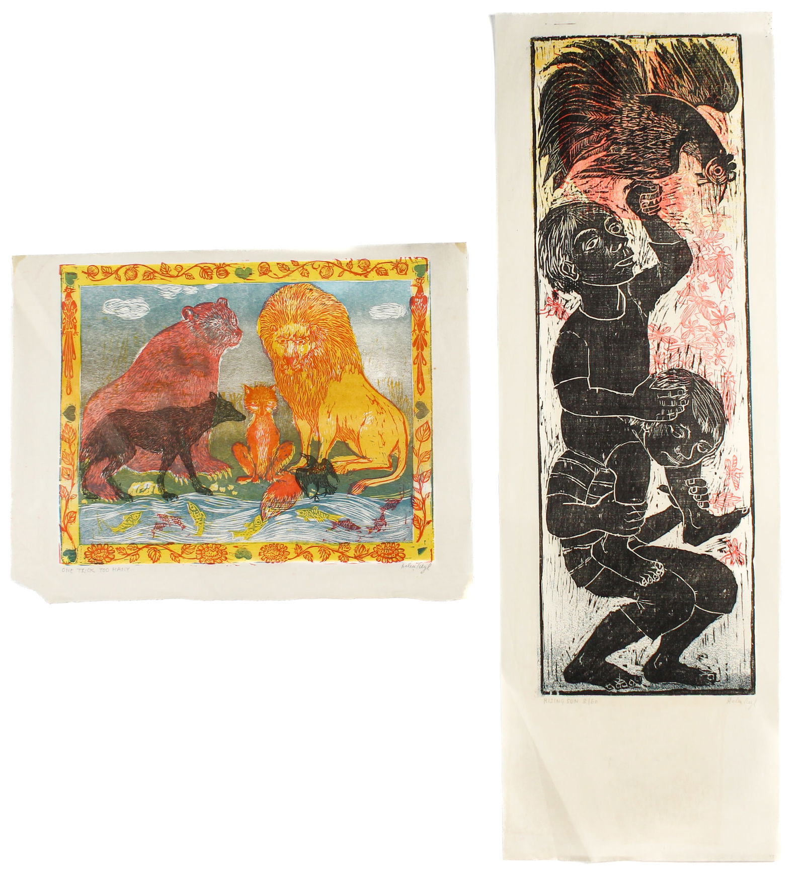 Two Helen Siegl (Austrian-American, 1924-2009) Signed Woodcut Prints (1 of 6)