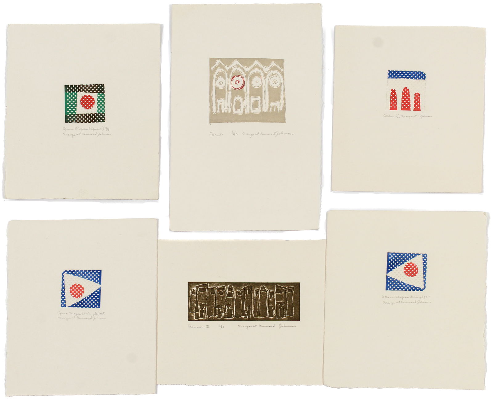 Margaret Kennard Johnson (American, 1918-2015) Six Collagraphs (1 of 7)