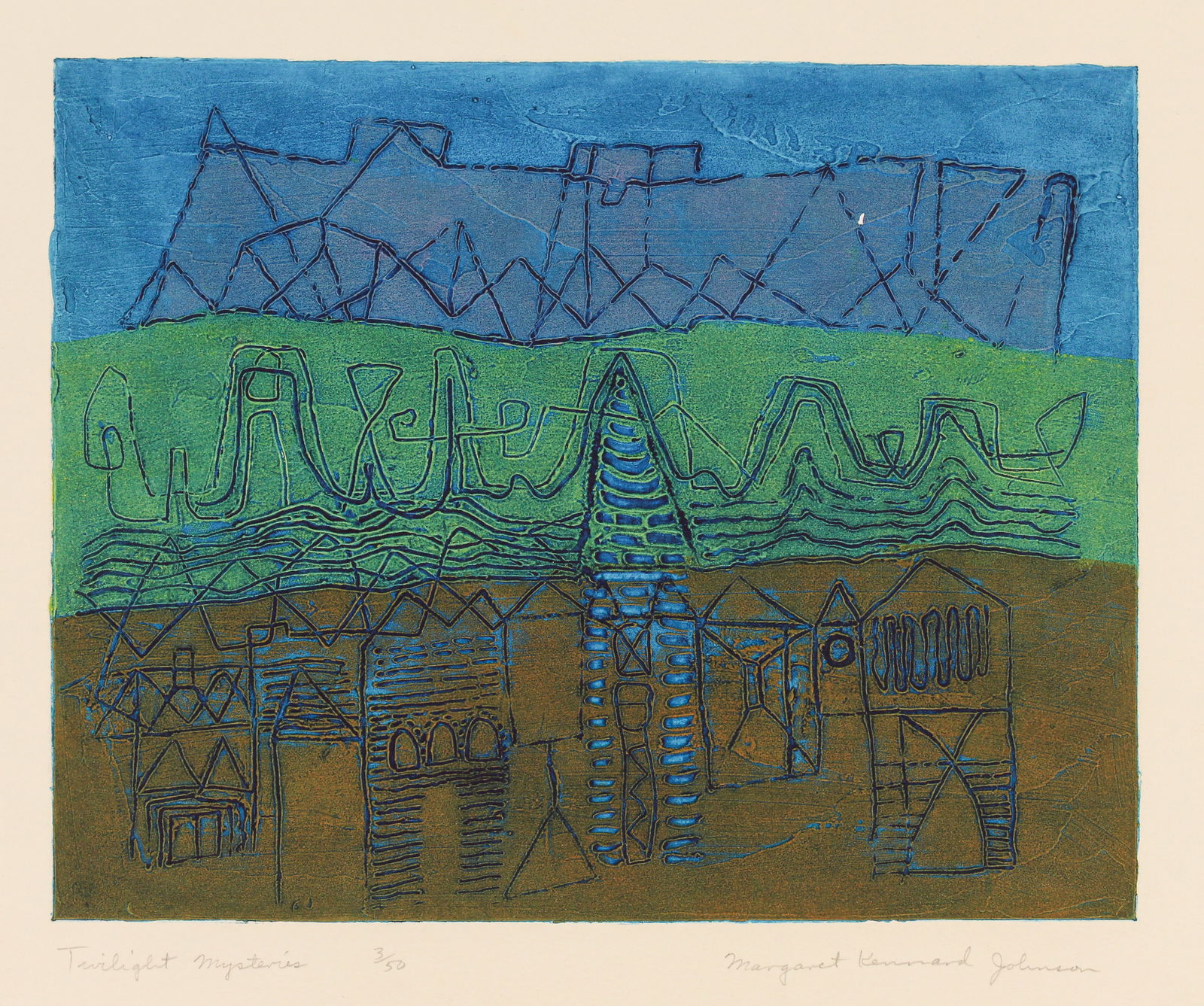 Margaret Kennard Johnson (American, 1918-2015) Twilight Mysteries Serigraph (1 of 5)