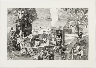 David Becker (American, B. 1937) Redemption, Signed Etching