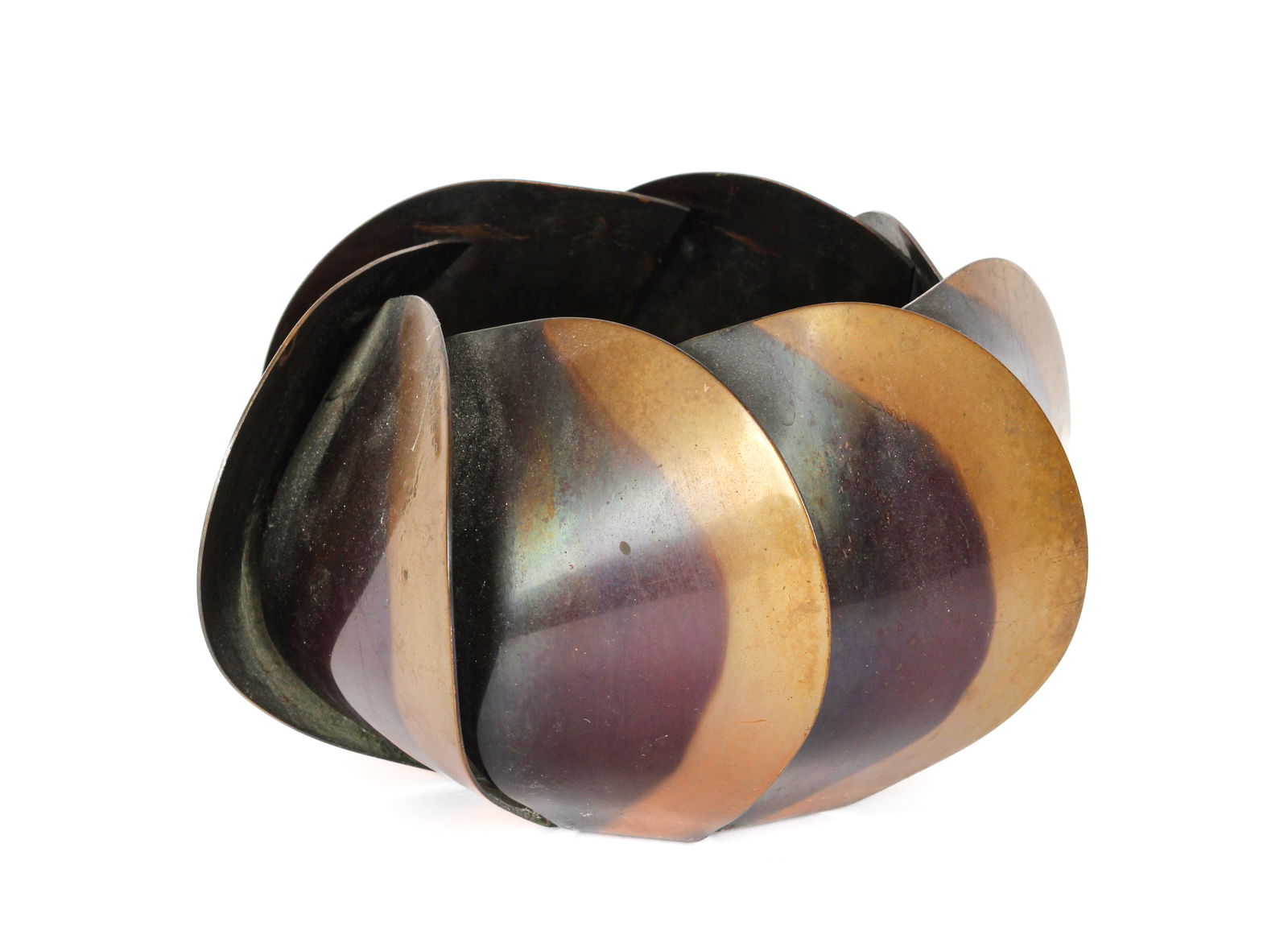 Frank Rebajes Sculptural Copper Modernist Candlestick (1 of 5)