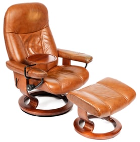 Ekornes Stressless Leather Chair and Ottoman