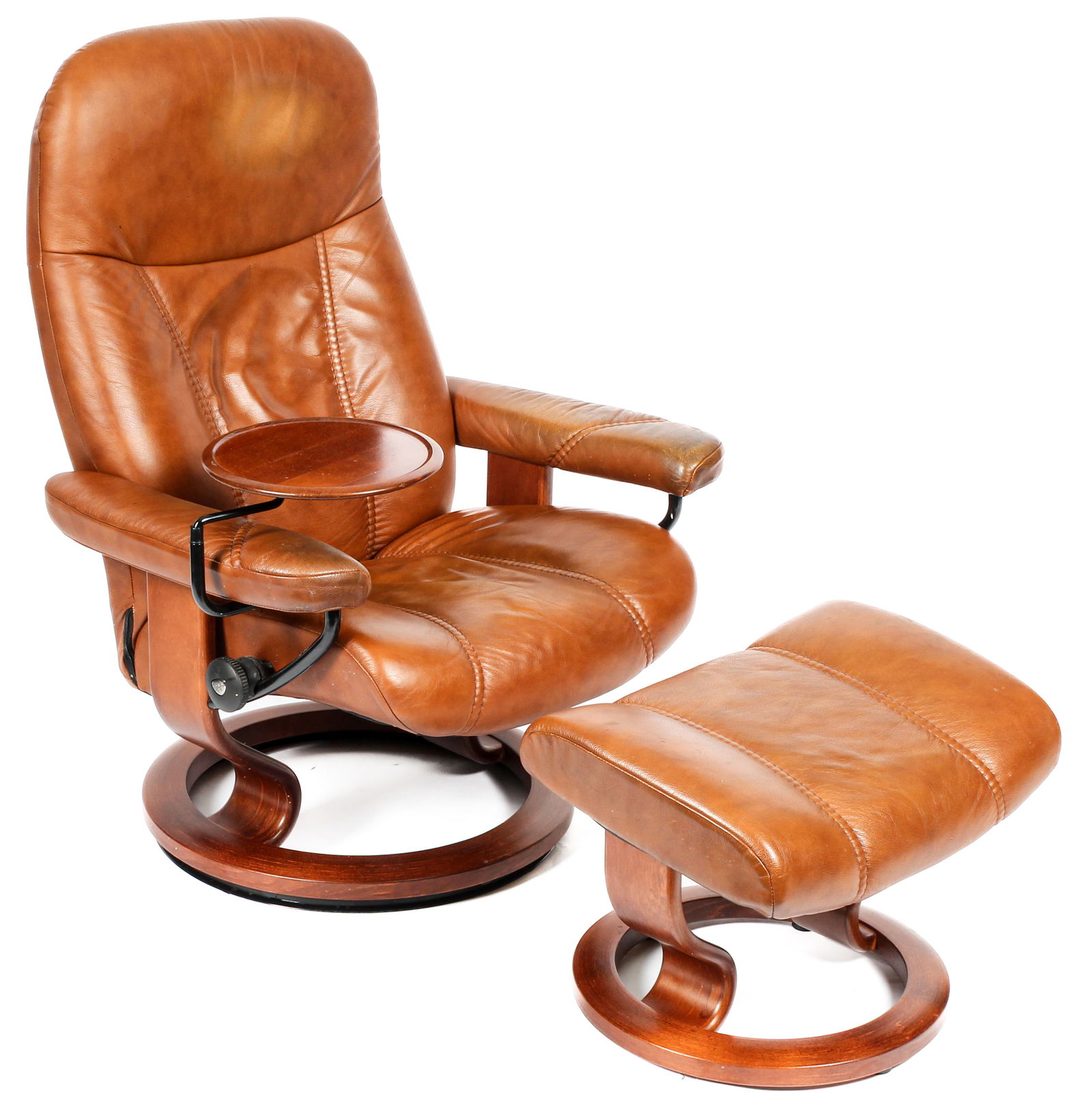 Ekornes Stressless Leather Chair and Ottoman (1 of 8)