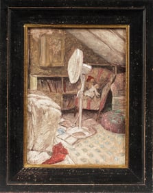 Contemporary American Interior Scene Painting, Signed Fields