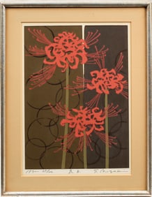 Shinjiro Nozaki (Japanese, 1923-2011) Framed Floral Serigraph