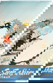 1950's Travel Posters Incl. Skiing in Turin, Italy, and Laus Lauesen