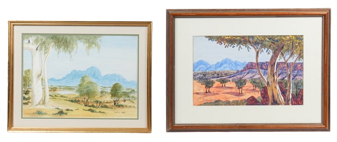 Ivan Panka (Australian, 1943-1999) and Therese Ryder (Australian, B. 1946) Watercolor Landscapes