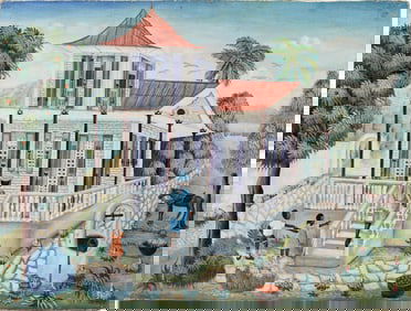 Three Haitian Paintings Incl. Josue Joseph, J. Remy Etienne