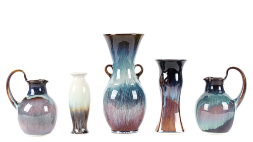 Five Pieces of Bill Campbell Studio Art Pottery