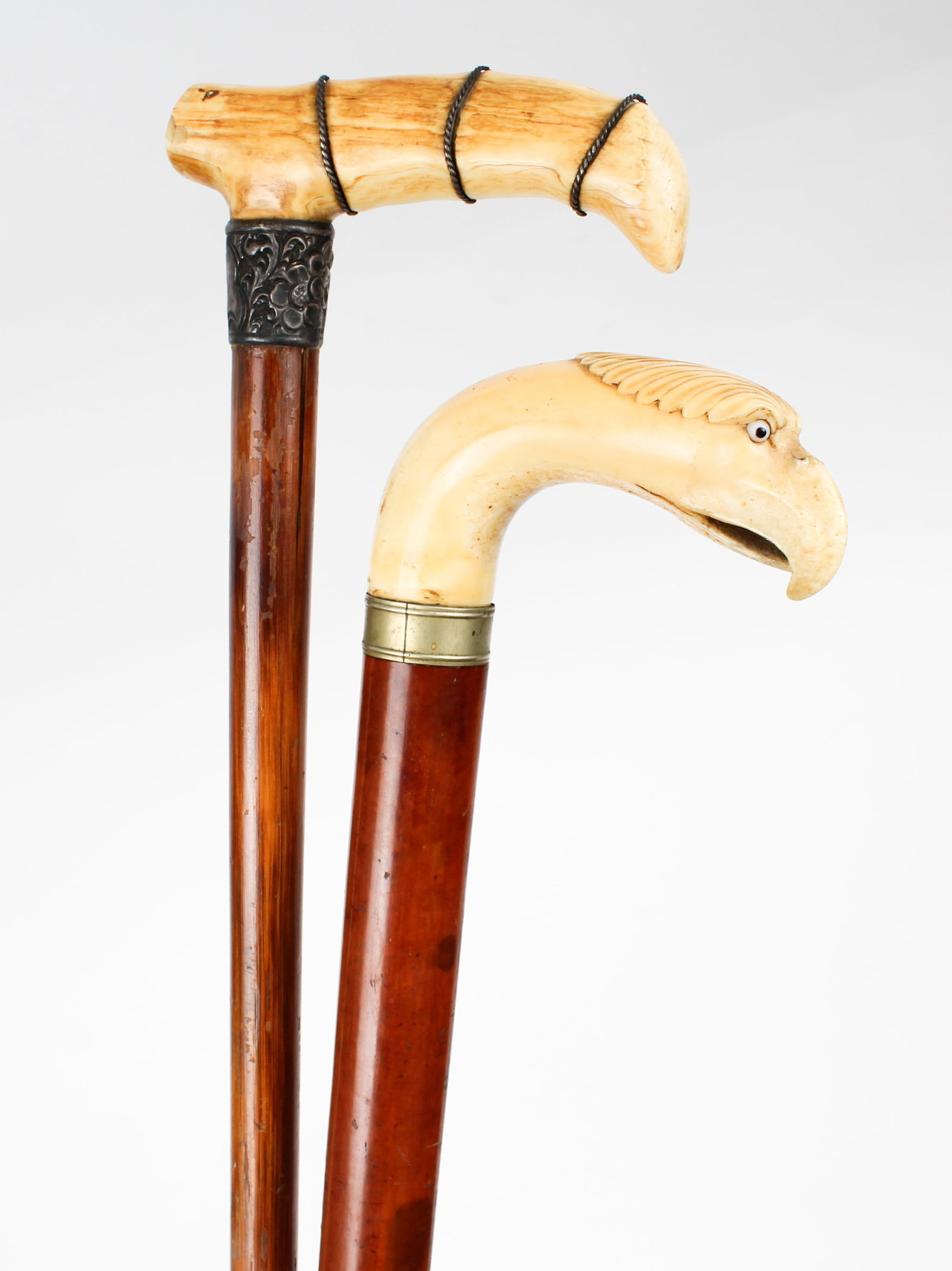 19th Century Carved Walking Sticks Incl. Eagle Head (1 of 9)