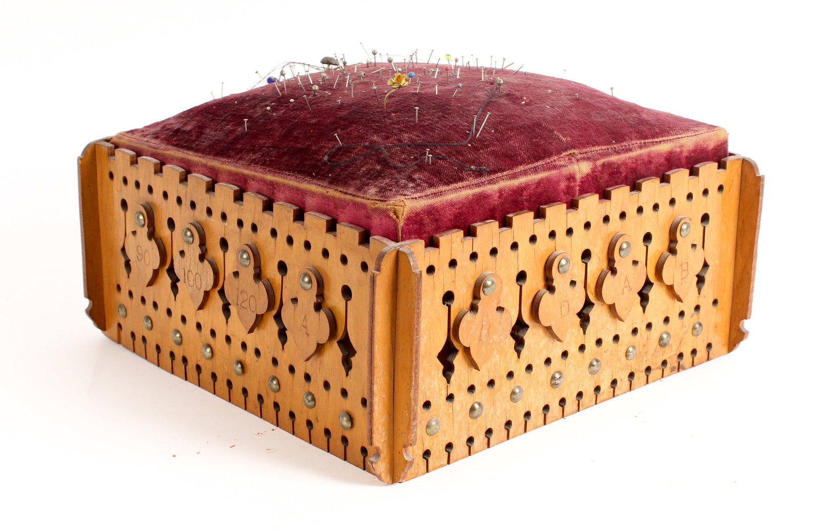 Large Victorian Sewing Box With Pin Cushion Top (1 of 3)