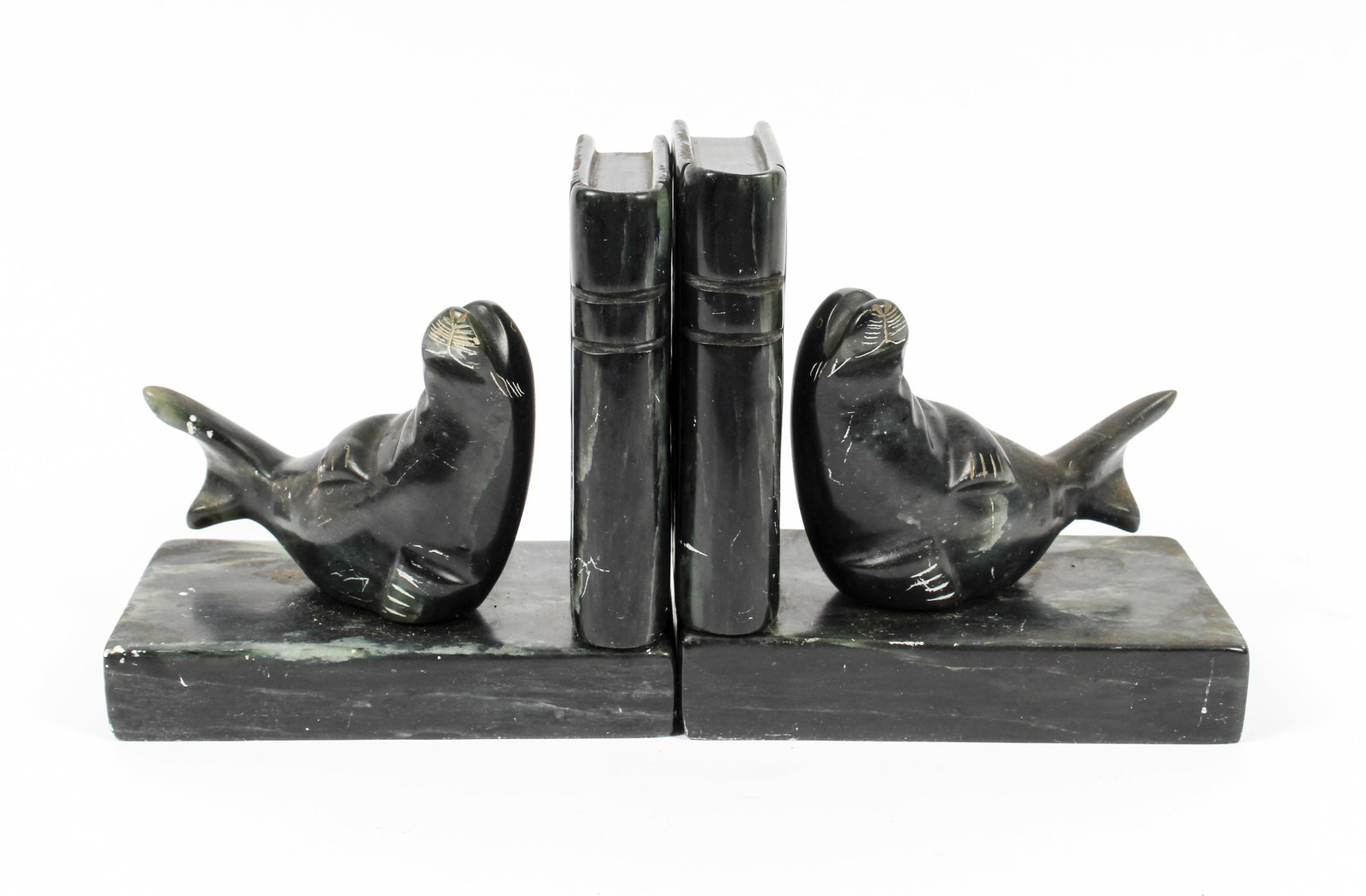 Mark Parkinson (Canadian, 1927-2010) Carved Soapstone Seal Bookends (1 of 5)