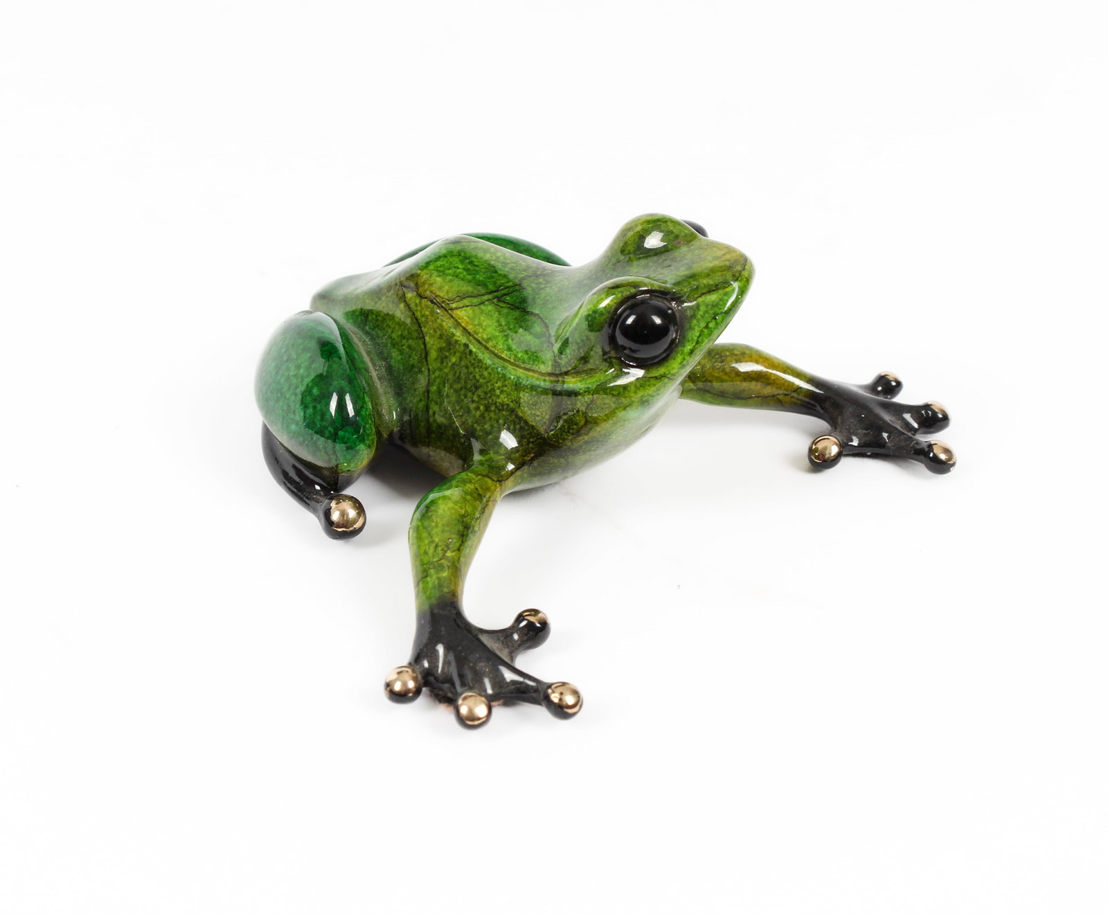 Tim 'Frogman' Cotterill (English, B. 1950) Scout, Enameled Bronze Frog Sculpture (1 of 7)