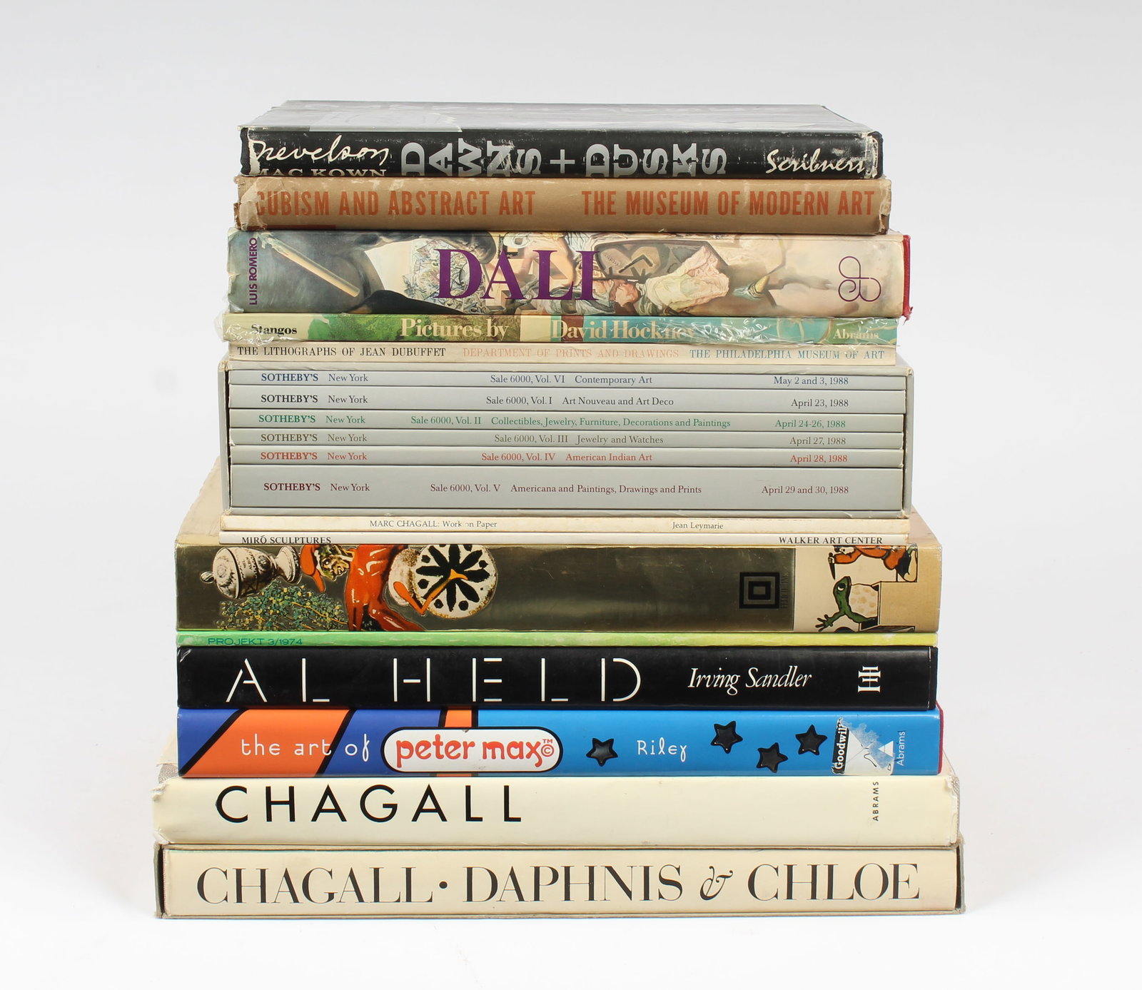 Thirteen Modern and Contemporary Art Monographs/Books: Description: Thirteen modern and contemporary art monographs, books, and exhibition catalogs. Includes the Sotheby's Andy Warhol collection catalogs, works on Miro, Chagall, Dali, Peter Max, and Hockn