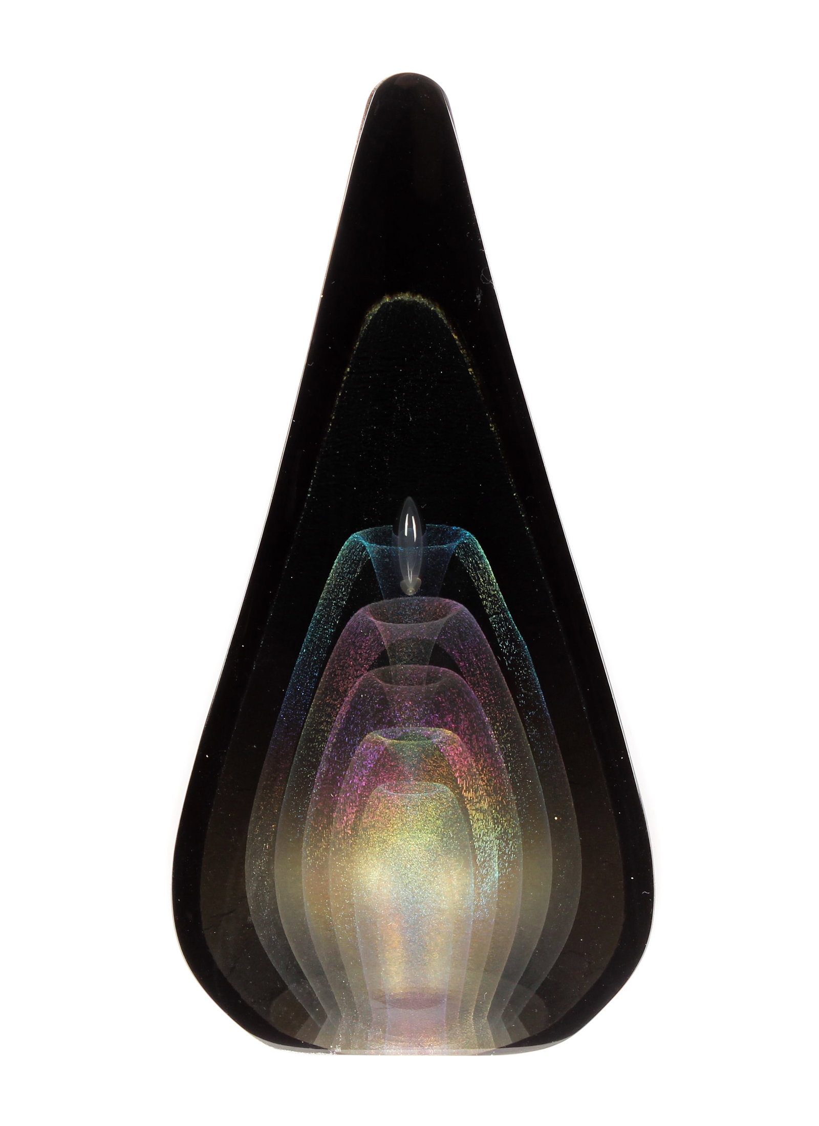 Stuart Abelman Iridescent Studio Art Glass Sculpture Paperweight (1 of 5)