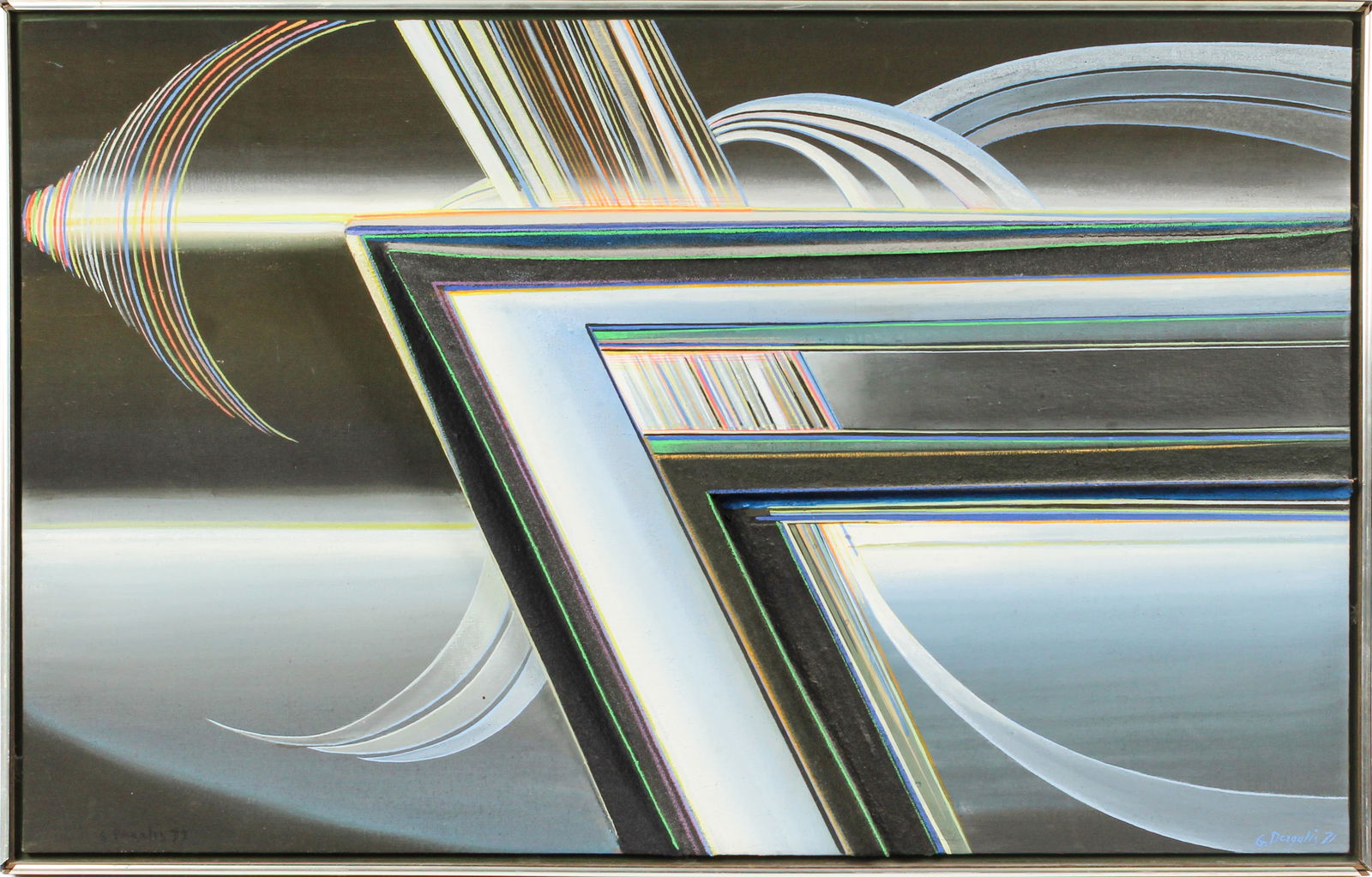 George Dergalis (Greek/American, B. 1928) Speed of Light, Oil on Canvas (1 of 8)