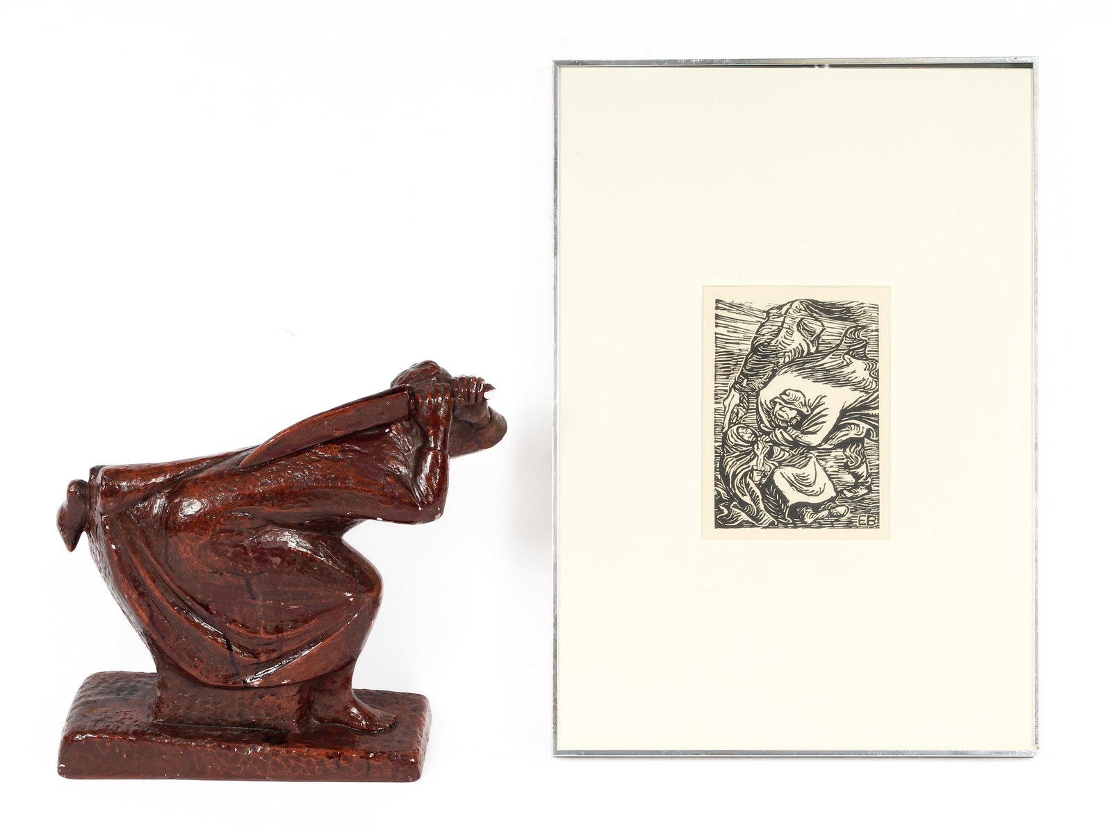 Ernst Barlach (German, 1870-1938) Gruppe in Sturm, Woodcut (1 of 10)