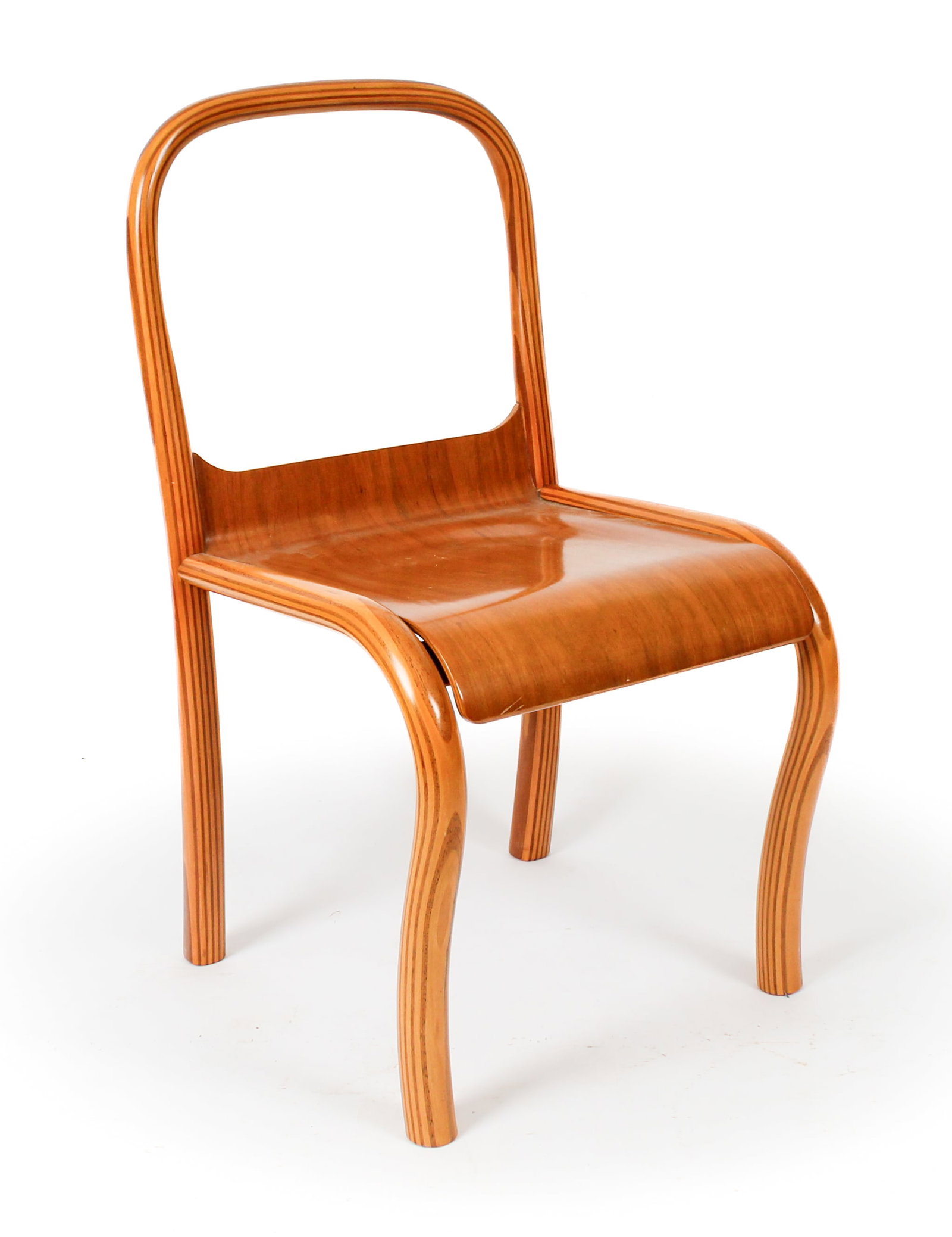 An Italian Modern Bentwood Side Chair, Botteccino Collection: Description: A modern bentwood side chair labeled for The Botteccino Collection, Italy. Unknown designer. Markings & Inscriptions: LabeledDate: Mid to late 20th centuryMaker: The Botteccino Collection