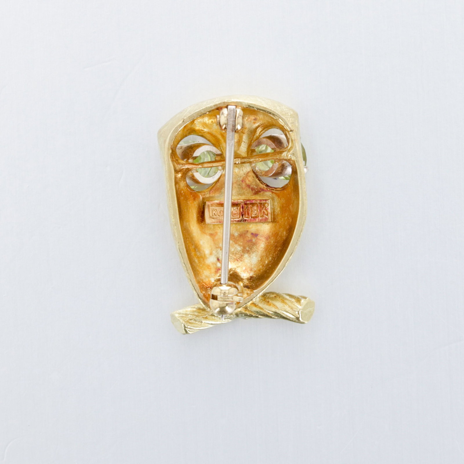 18K Gold and Peridot Owl Brooch Pin,Ruud Kahle (1 of 2)