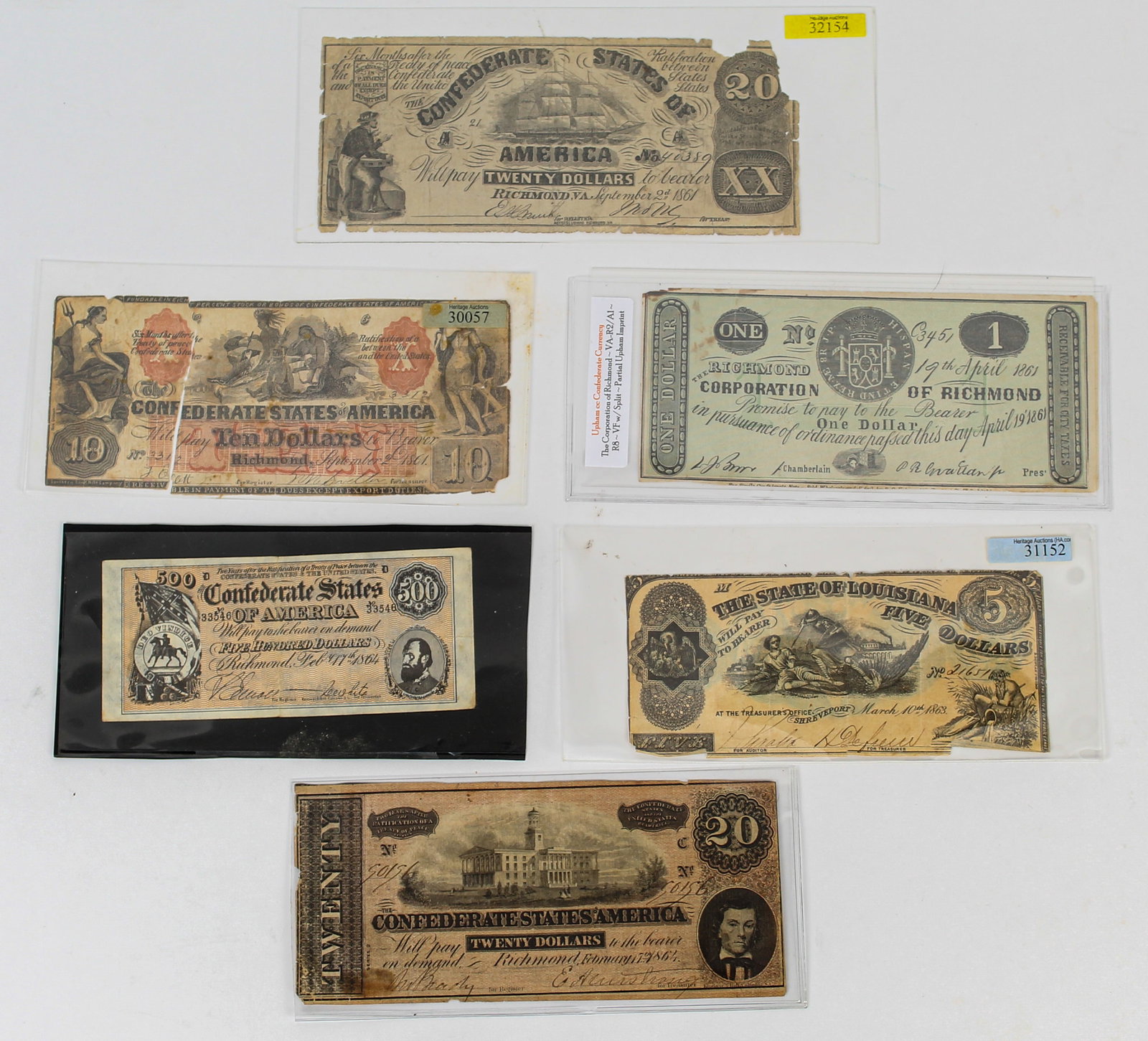 Collection of Confederate States of America Currency incl. Contemporary Counterfeit (1 of 14)