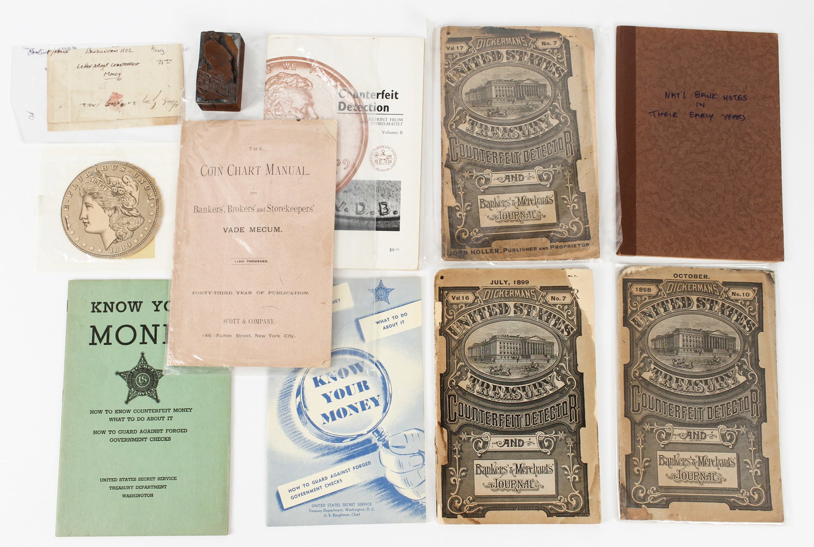 Books & Ephemera Related to Counterfeit Currency, Incl. Dickerman's Currency Detector, Etc. (1 of 8)