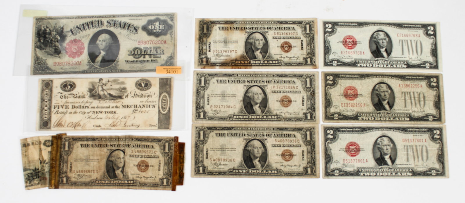 US Currency Incl. 1935A Hawaii Silver One Dollar Notes, 1917 One Dollar (1 of 20)
